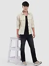 Off White Block Textured Shacket