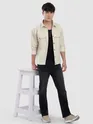 Off White Block Textured Shacket