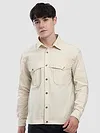 Off White Block Textured Shacket