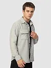 Pale Grey Terry Textured Shirt