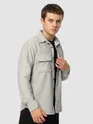 Pale Grey Terry Textured Shirt