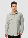 Pale Grey Terry Textured Shirt