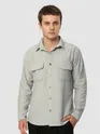 Pale Grey Terry Textured Shirt