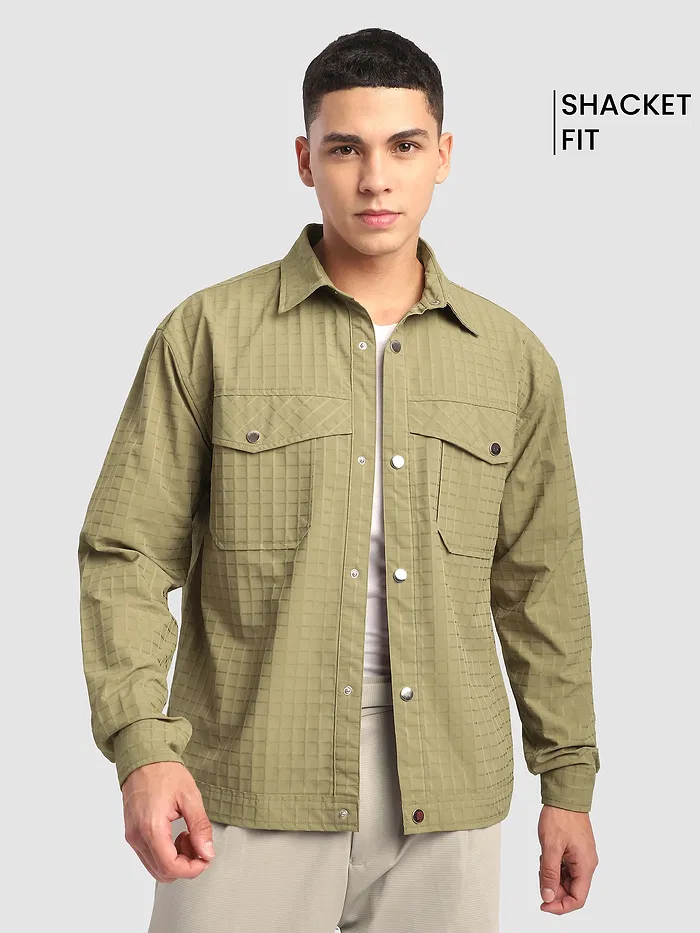 textured shacket for men online, 