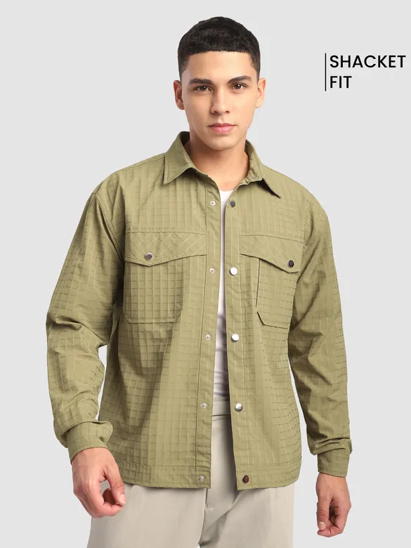 textured shacket for men online, 