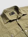 Pale Olive Block Textured Shacket