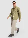 Pale Olive Block Textured Shacket