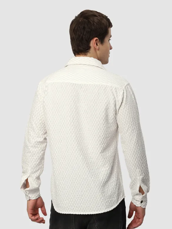 White Terry Textured Shirt
