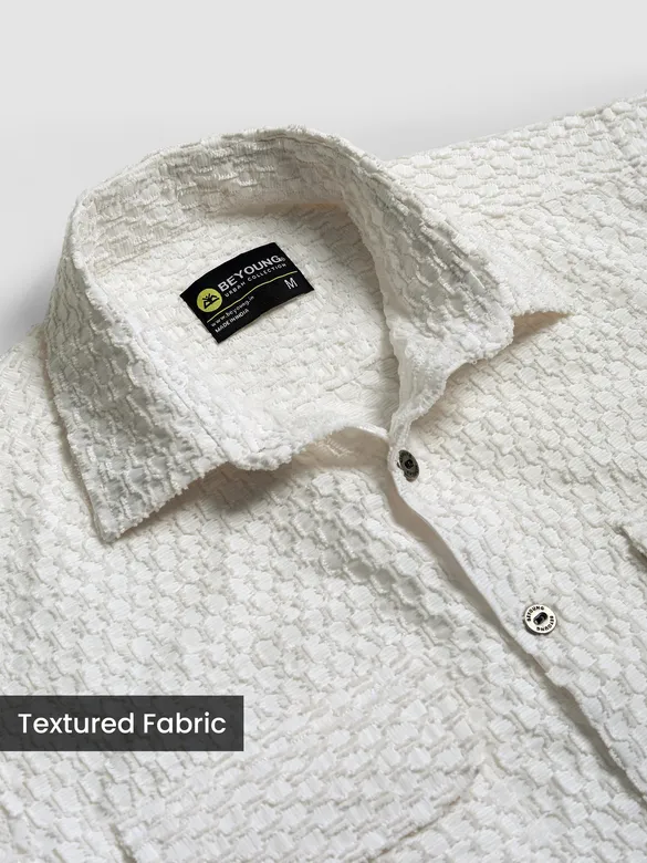 White Terry Textured Shirt