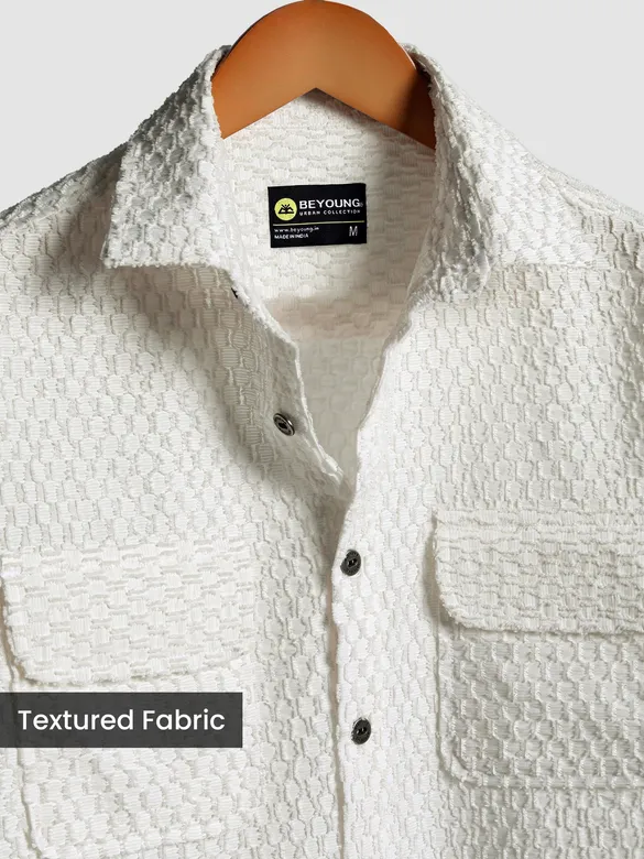 White Terry Textured Shirt