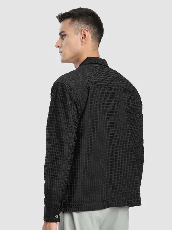 Black Bubble Textured Shacket