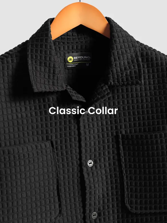 Black Bubble Textured Shacket