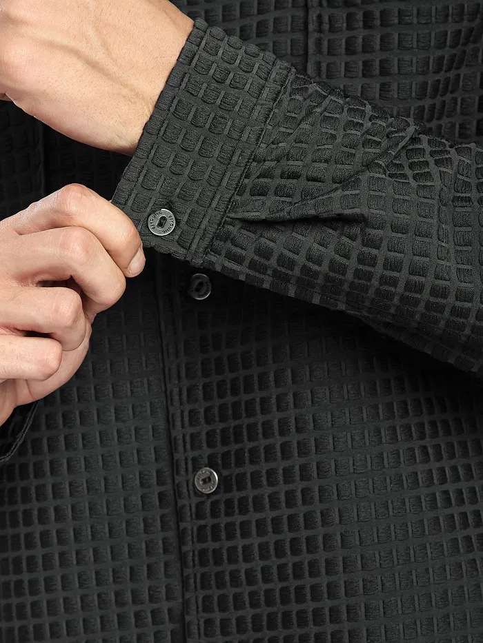 Dark Grey Bubble Textured Shacket