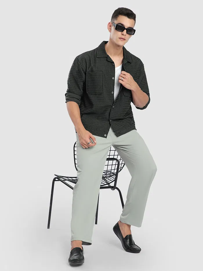 Dark Grey Bubble Textured Shacket