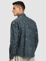 Green And Blue Abstract Printed Shacket