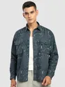 Green And Blue Abstract Printed Shacket