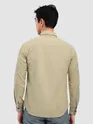 Beige Panel Suede Shirt