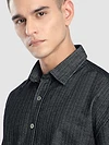 Black Striped Corduroy Shirt
