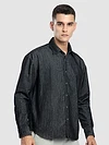 Black Striped Corduroy Shirt