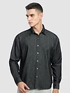 Black Striped Corduroy Shirt