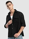 Black Structured Stripe Shirt