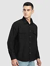 Black Structured Stripe Shirt