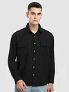 Black Structured Stripe Shirt