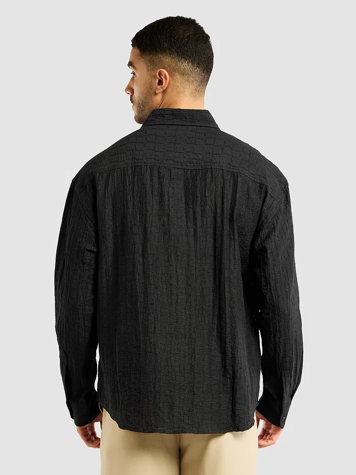 Black Textured Jacquard Shirt