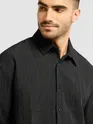 Black Textured Jacquard Shirt
