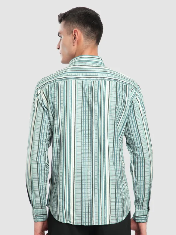 Blue Multi Striped Printed Shirt