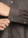 Brown Striped Corduroy Shirt