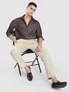 Brown Striped Corduroy Shirt