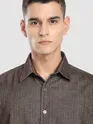 Brown Striped Corduroy Shirt