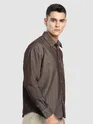 Brown Striped Corduroy Shirt