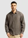 Brown Textured Jacquard Shirt