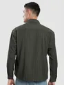 Charcoal Brown Structured Stripe Shirt