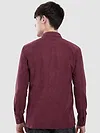 French Wine Dual Pocketed Suede Shirt