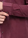 French Wine Dual Pocketed Suede Shirt