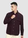 French Wine Structured Stripe Shirt