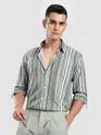 Grey Multi Striped Printed Shirt