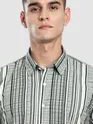 Grey Multi Striped Printed Shirt