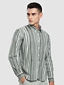 Grey Multi Striped Printed Shirt