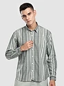 Grey Multi Striped Printed Shirt
