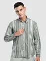 Grey Multi Striped Printed Shirt