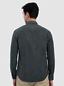 Grey Panel Suede Shirt
