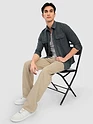 Grey Panel Suede Shirt