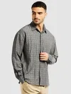 Grey Textured Jacquard Shirt