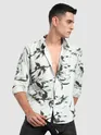 Light Grey Abstract Floral Printed Shirt