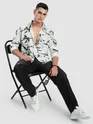 Light Grey Abstract Floral Printed Shirt