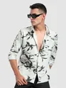 Light Grey Abstract Floral Printed Shirt